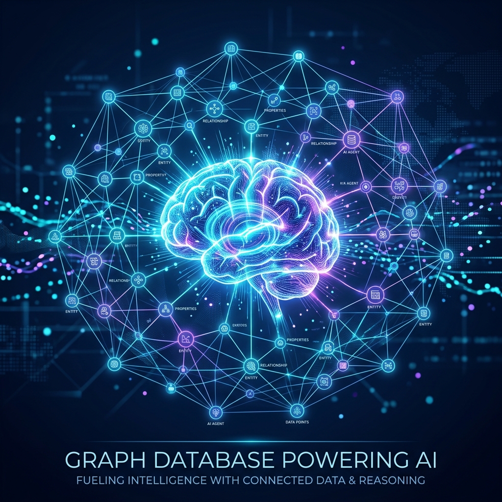 A visual representation of interconnected nodes in a graph database powering AI agents